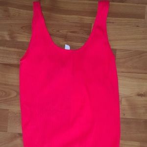 neon pink body suit